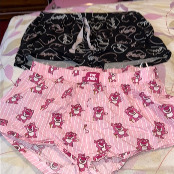 Primark Other - Pink Lotso Print & Black Heart Shorts Lounge Set